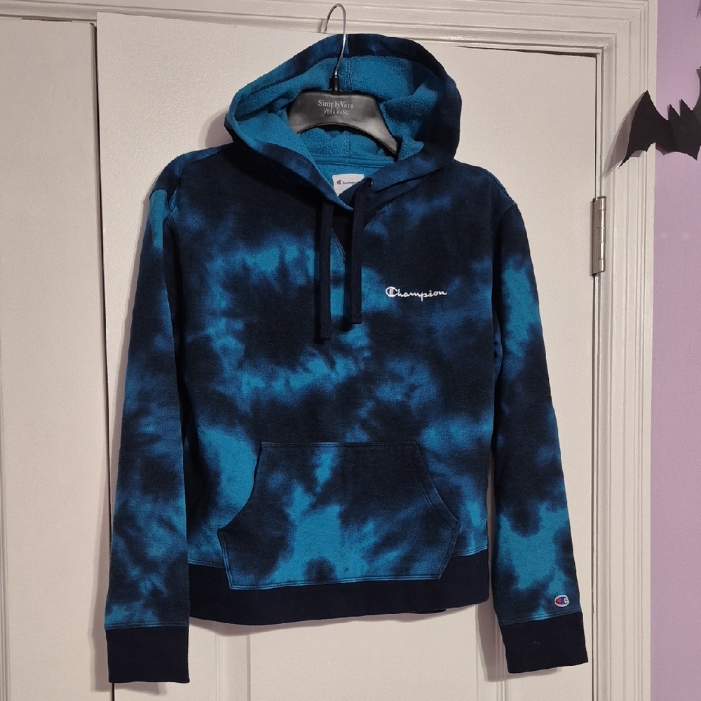 CHAMPION Blue & Navy Tie-Dye Hoodie
